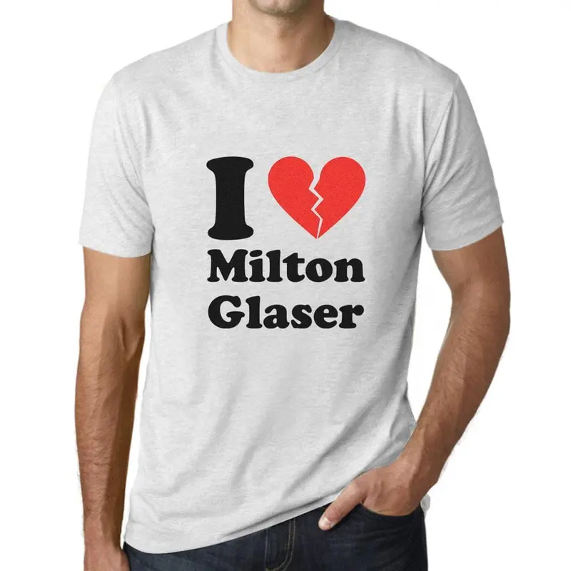 Men’s Milton Glaser Fan T-Shirt Featuring Broken Heart Design – Deep Black