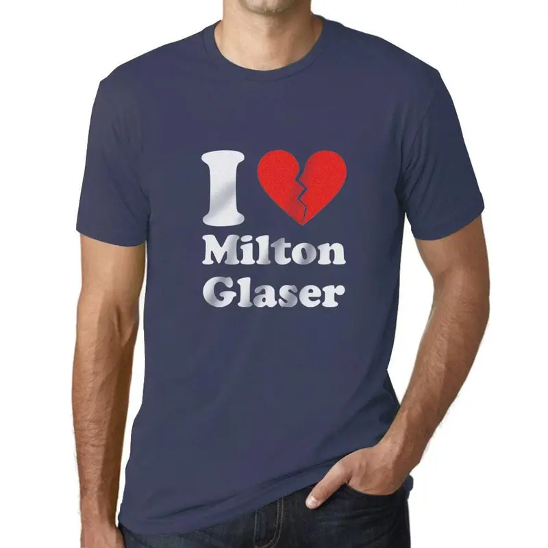 Men’s Milton Glaser Fan T-Shirt Featuring Broken Heart Design – Deep Black