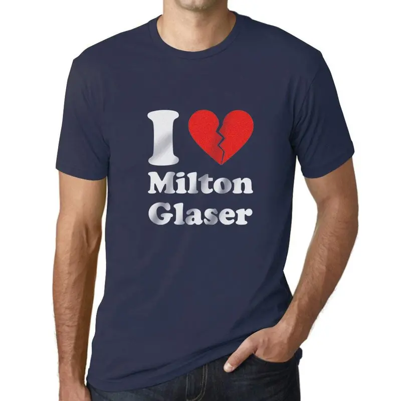 Men’s Milton Glaser Fan T-Shirt Featuring Broken Heart Design – Deep Black
