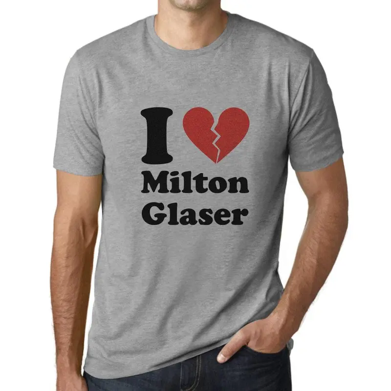 Men’s Milton Glaser Fan T-Shirt Featuring Broken Heart Design – Deep Black