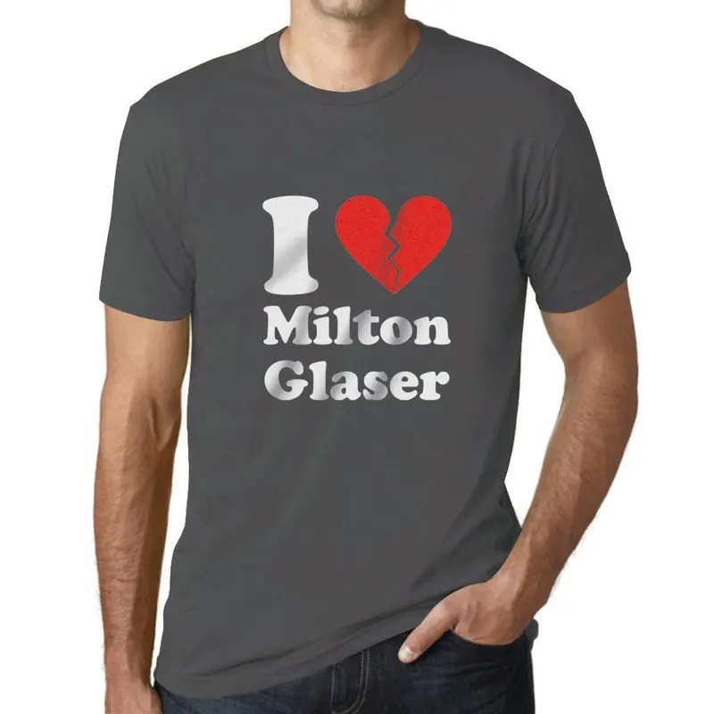 Men’s Milton Glaser Fan T-Shirt Featuring Broken Heart Design – Deep Black