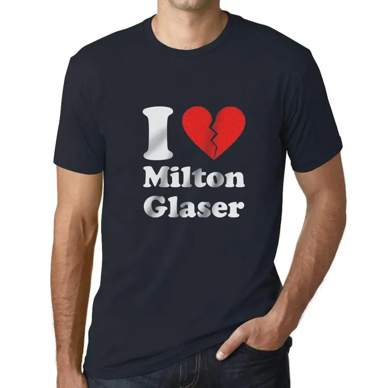Men’s Milton Glaser Fan T-Shirt Featuring Broken Heart Design – Deep Black