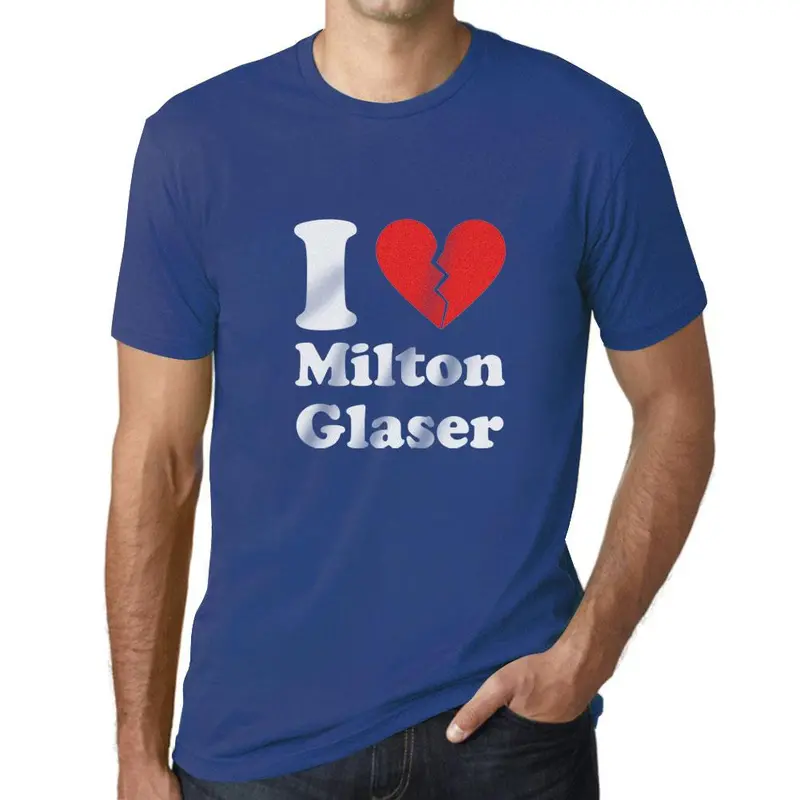 Men’s Milton Glaser Fan T-Shirt Featuring Broken Heart Design – Deep Black