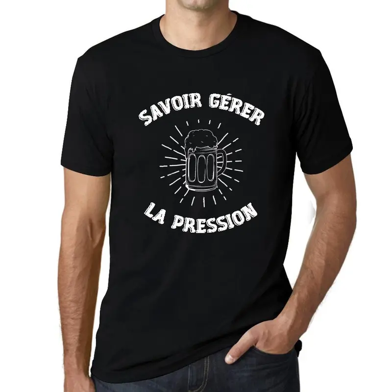 Men’s ‘Savoir Gérer La Pression’ Stress-Management T-Shirt – Calm & Confident Design