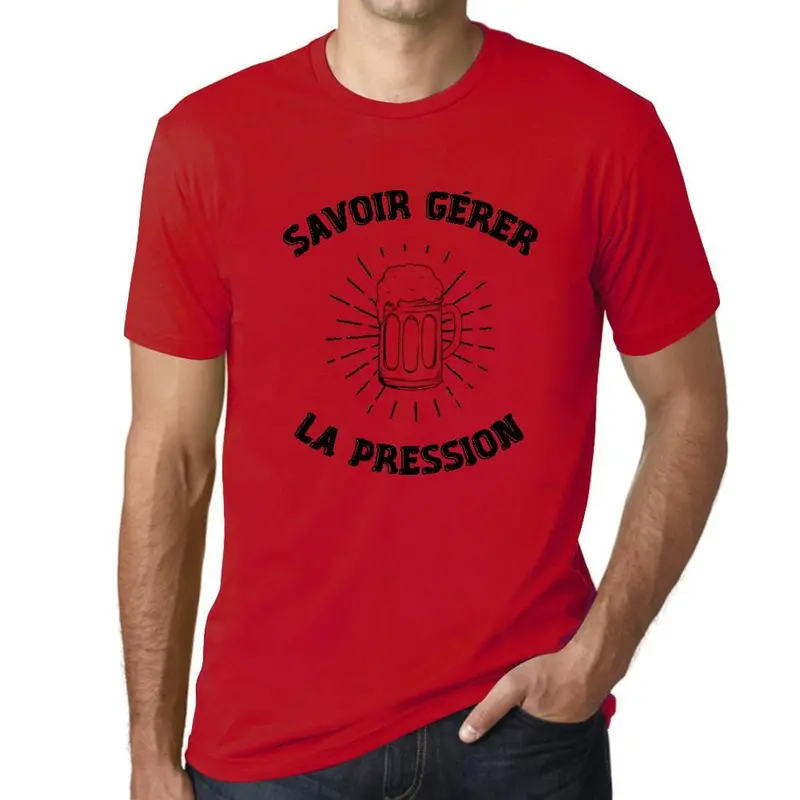 Men’s ‘Savoir Gérer La Pression’ Stress-Management T-Shirt – Calm & Confident Design