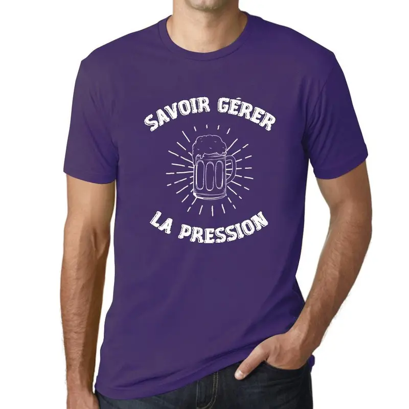 Men’s ‘Savoir Gérer La Pression’ Stress-Management T-Shirt – Calm & Confident Design