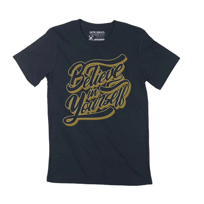 Men's T-Shirt Believe In Yourself Motivational Graphic Casual Vintage Gift 3