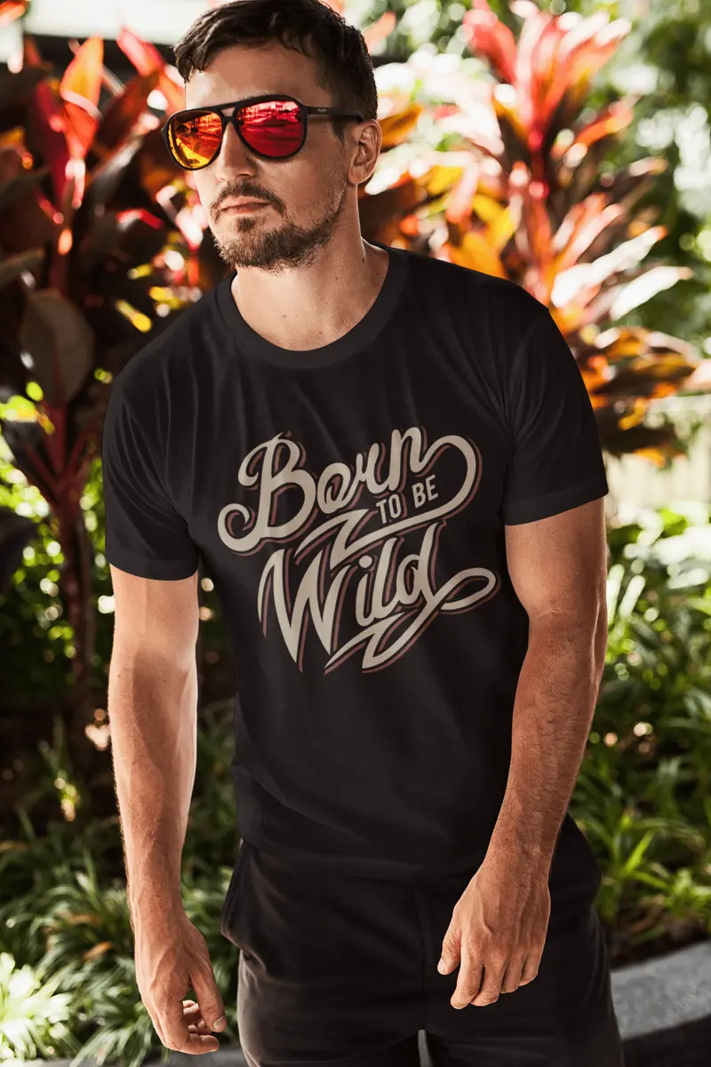 Men's T-Shirt Born To Be Wild Rock Band Vintage Casual Short Sleeve Tee 2