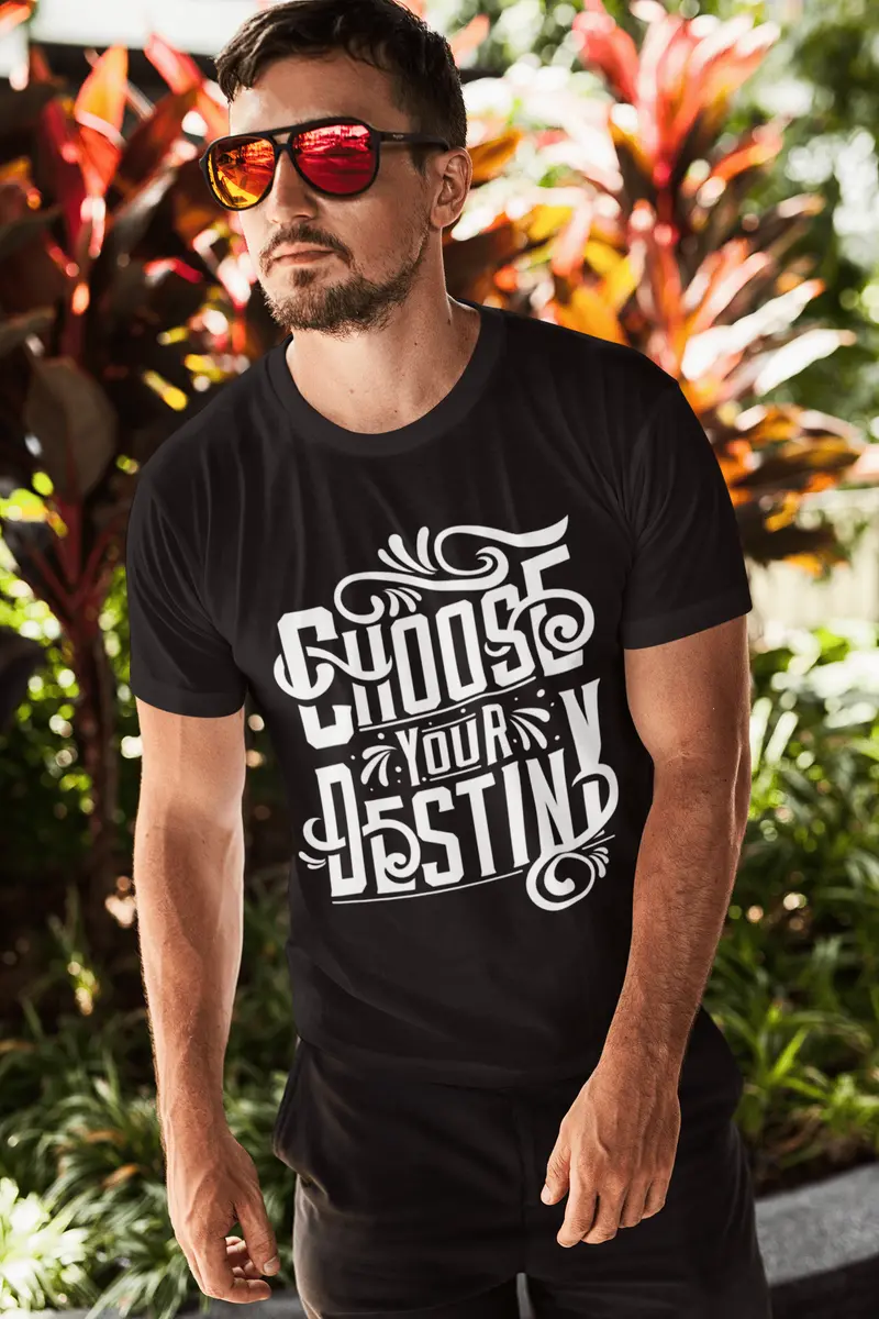 Men's T-Shirt Choose Your Destiny Vintage Inspirational Short Sleeve Tee 2