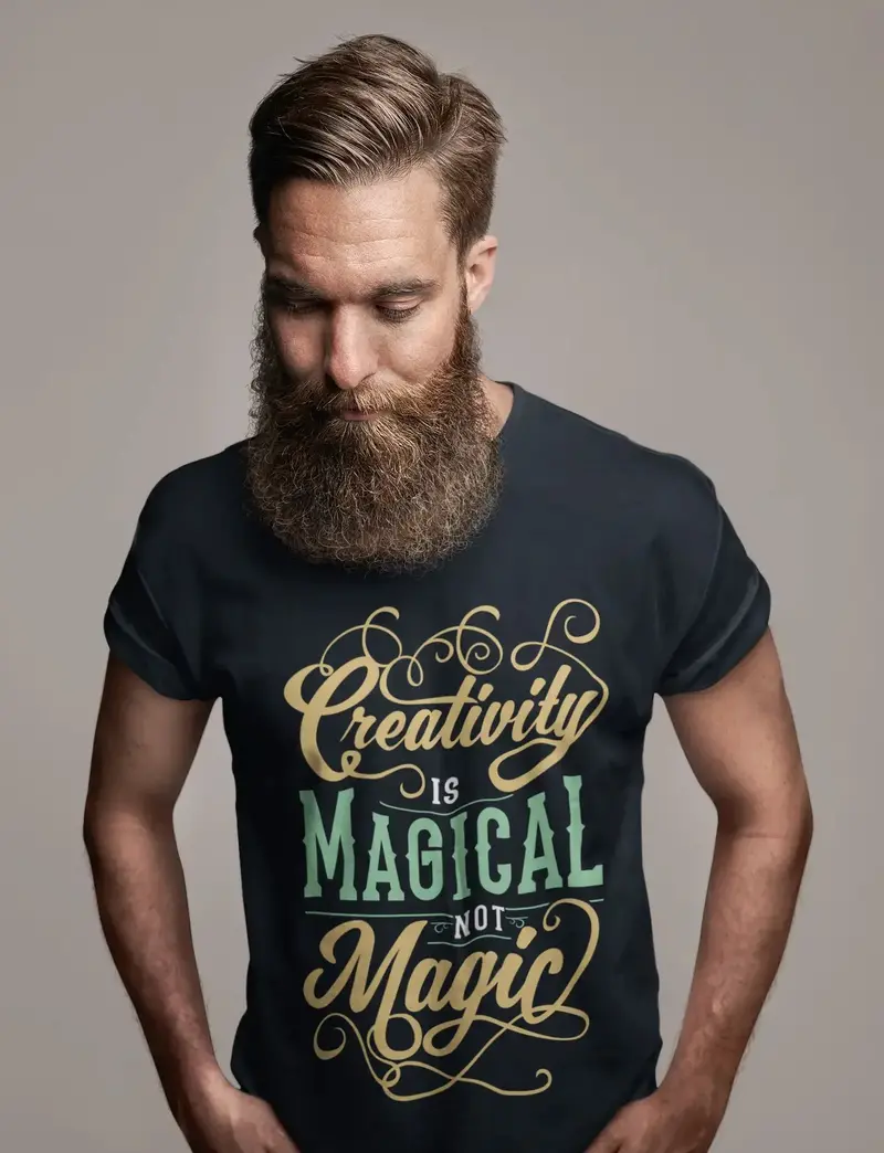 Men's T-Shirt Creativity Is Magical Not Magic Vintage Creative Graphic Apparel 1