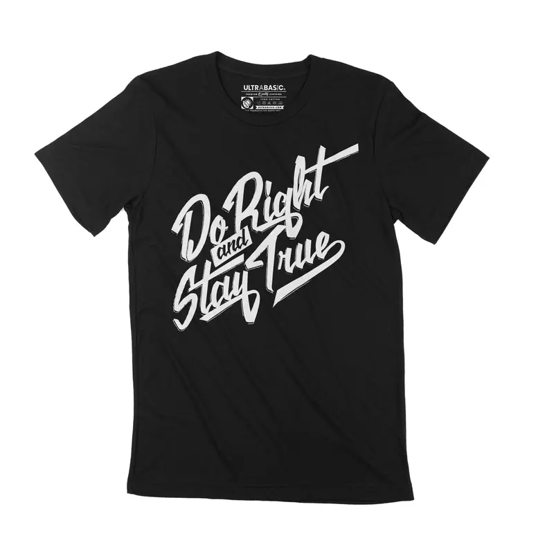 Men's T-Shirt Do Right Stay True Vintage Cotton Motivational Birthday Gift 3