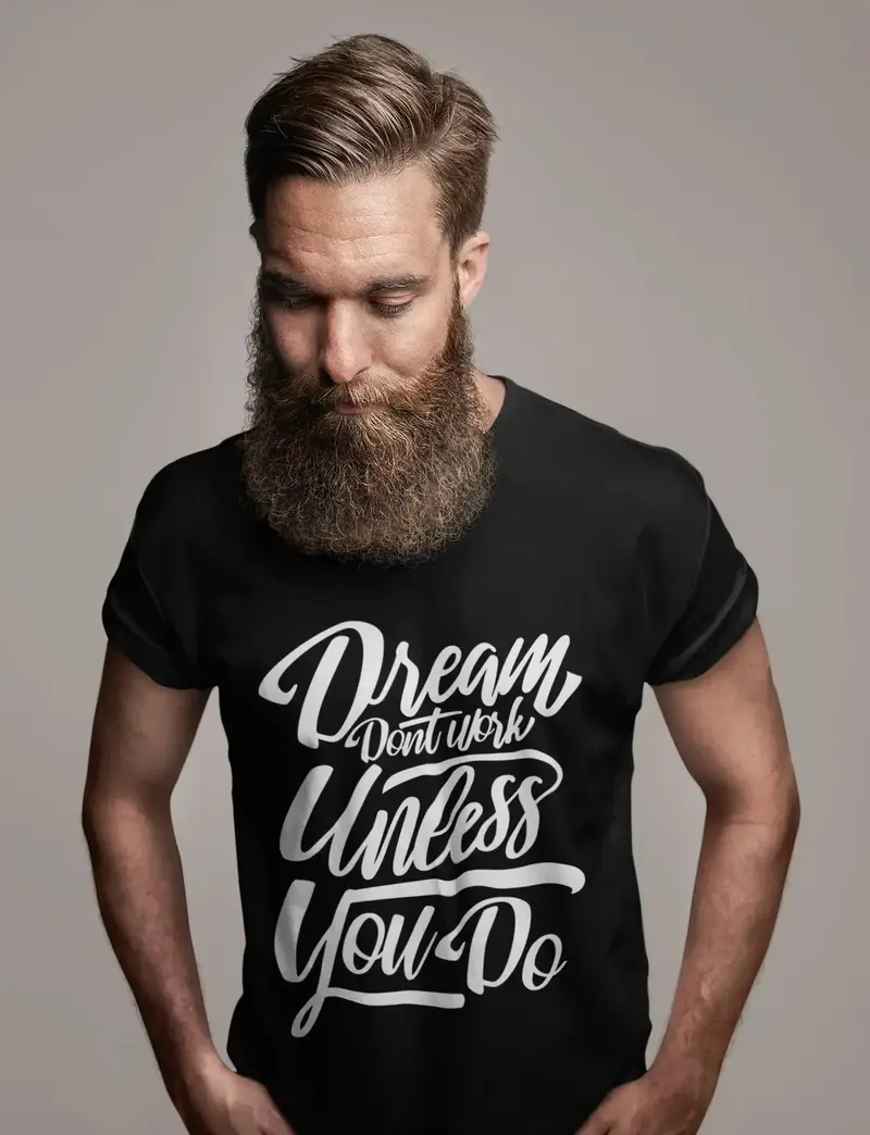 Men's T-Shirt Dream Don't Work Unless You Do Vintage Graphic Tee Shirt For Men 1