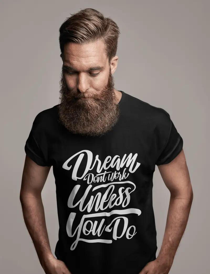 Men's T-Shirt Dream Don't Work Unless You Do Vintage Graphic Tee Shirt For Men 2