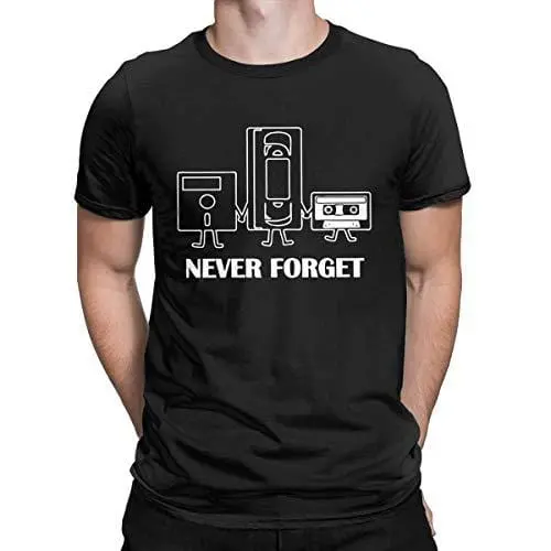Men's T-Shirt Funny Nerd Nostalgia Old Music Sarcastic T-Shirt Never Black 1