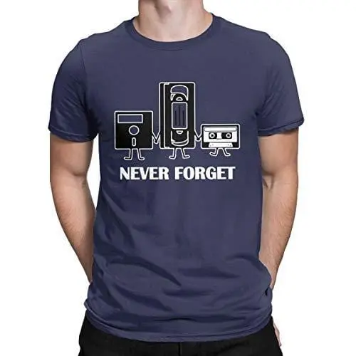 Men's T-Shirt Funny Nerd Nostalgia Old Music Sarcastic T-Shirt Never Navy 1