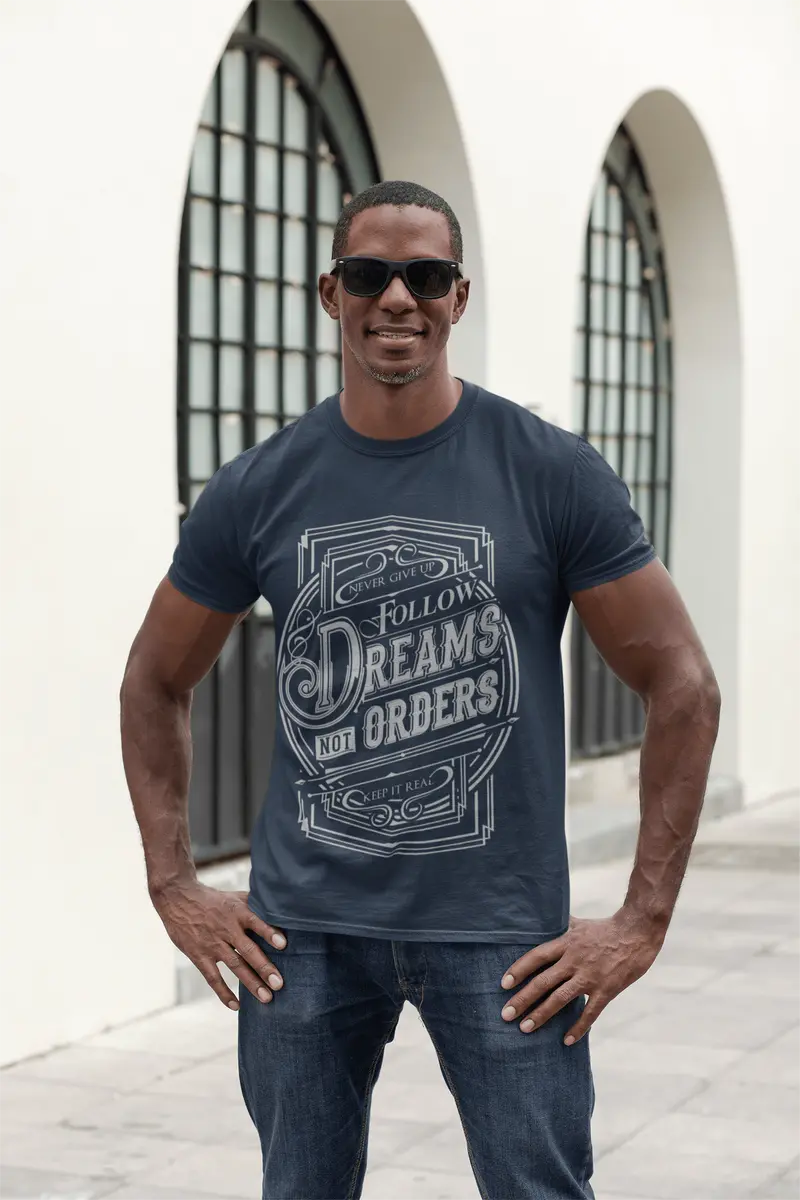 Men's T-Shirt Graphic Tee Shirt Follow Dreams Not Orders Vintage Shirt For Men 1