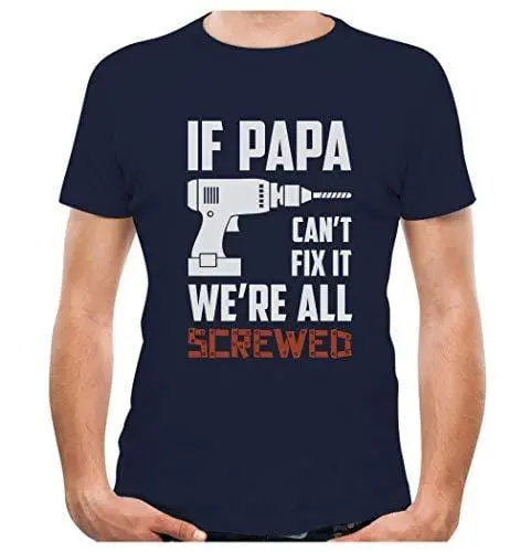 Men's T-Shirt If Papa Can't Fix It Gift For Grandpa Dad T-Shirt Navy 1