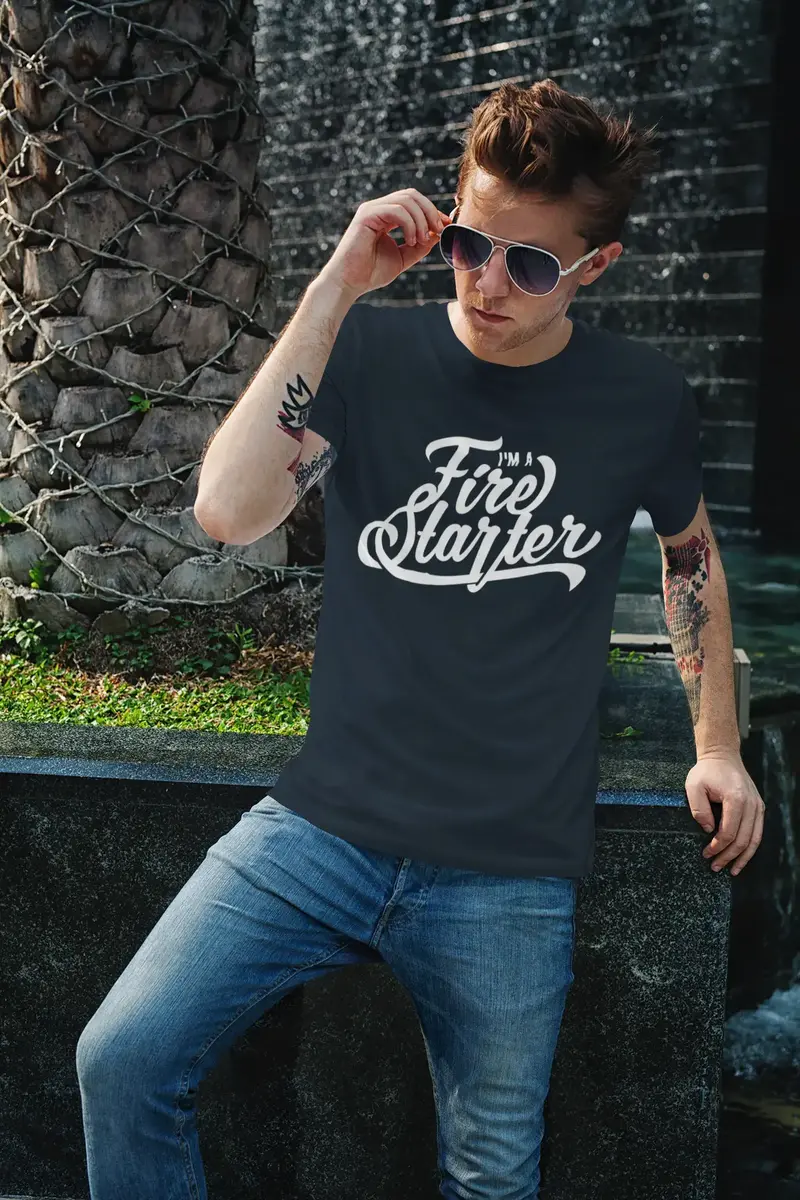 Men's T-Shirt I'm A Fire Starter Vintage Apparel Graphic Tee Birthday Gift 1