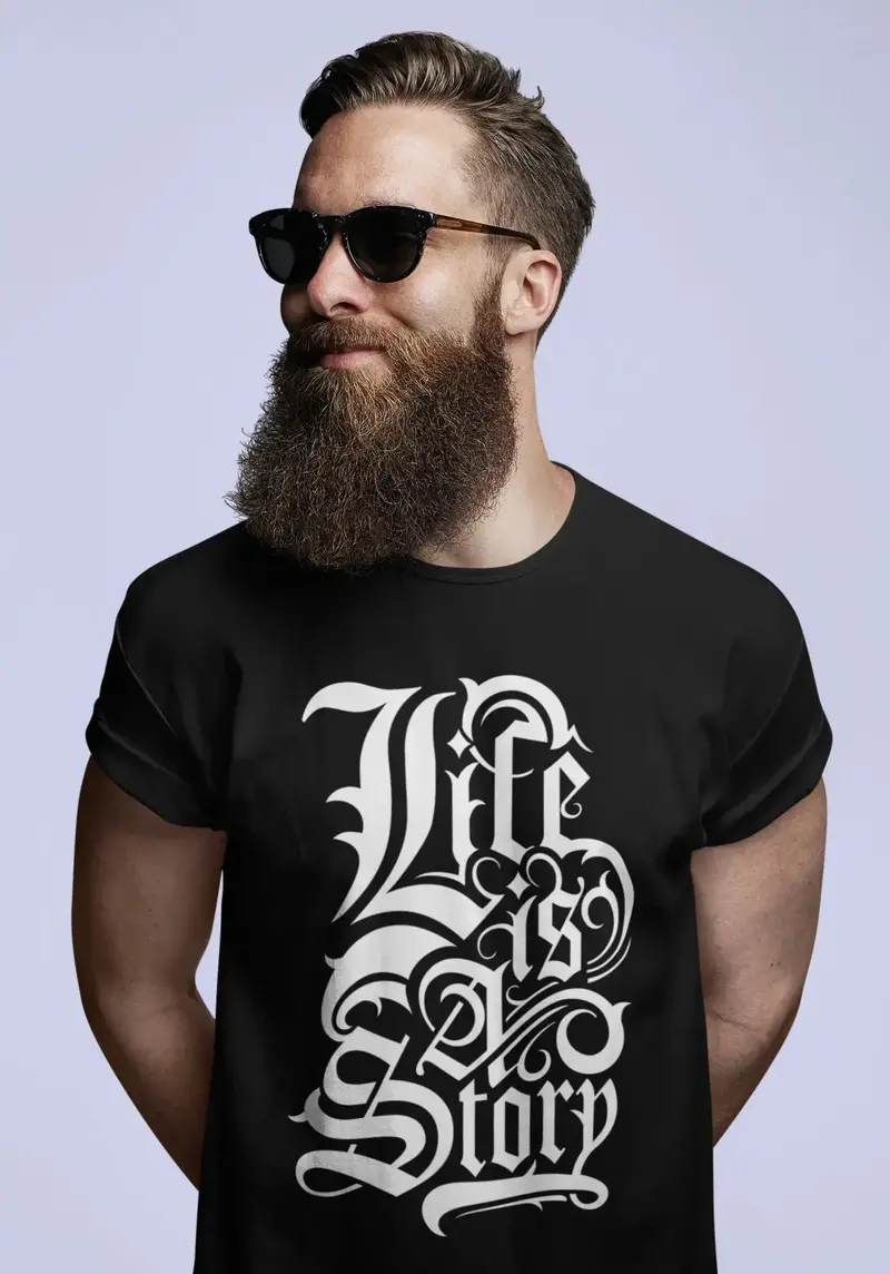 Men's T-Shirt Life Is Story Shirt Short Sleeve Tee Shirt Vintage Apparel 1