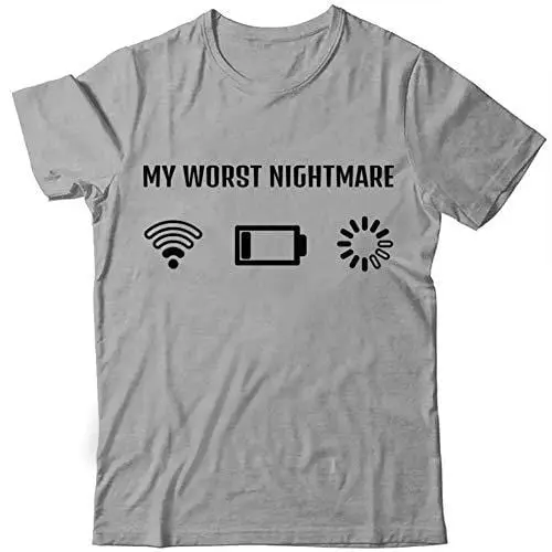 Men's T-Shirt My Worst Nightmare Humor Funny Tshirt Gray 1