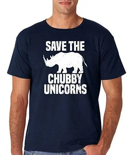 Men's T-Shirt Save The Chubby Unicorn Funny Quote Hipster Men's Tshirt Navy 1
