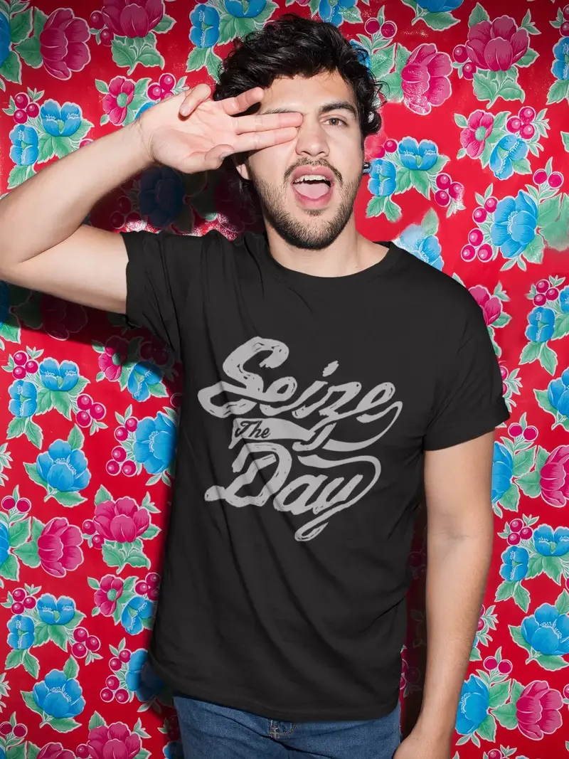 Men's T-Shirt Seize The Day Shirt Fashion T-Shirt For Men Short Sleeve Tee Shirt 1