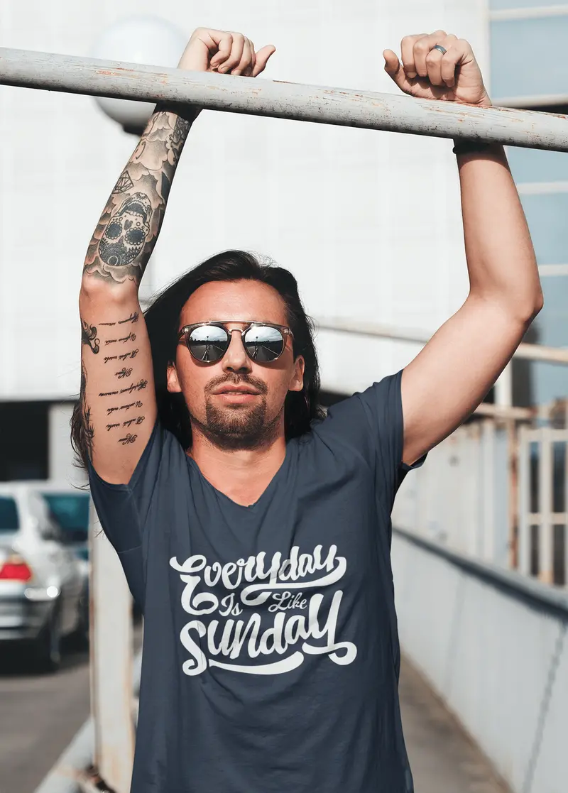 Men's T-Shirt Vintage Graphic Tee Shirt Everyday Is Like Sunday Short Sleeve Shirt 1