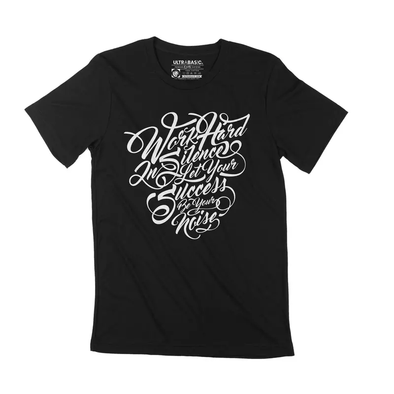 Men's T-Shirt Work Hard In Silence Shirt Motivational Shirt Quote Short Sleeve Tee Shirt 3