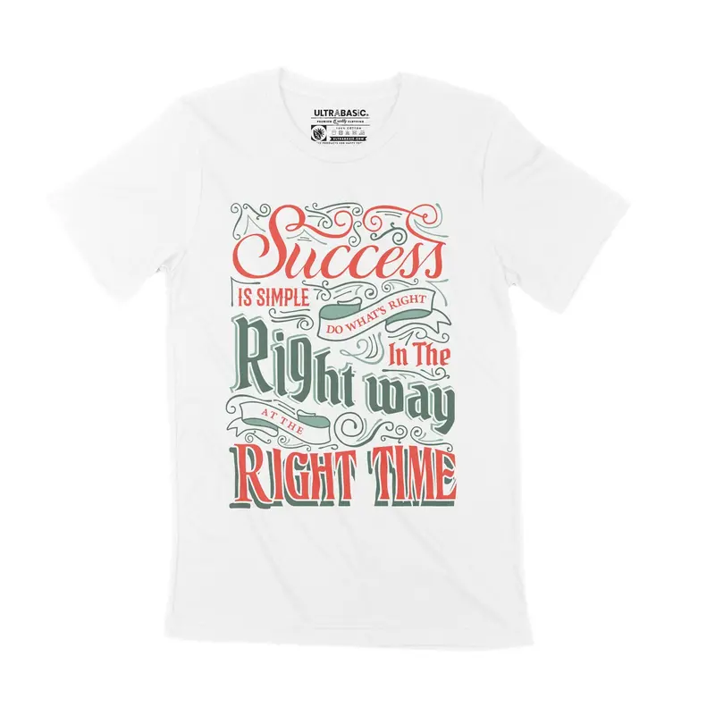 Men's T-Shirt Work Hard Shirt Success Is Simple At Right Time Vintage Apparel 1