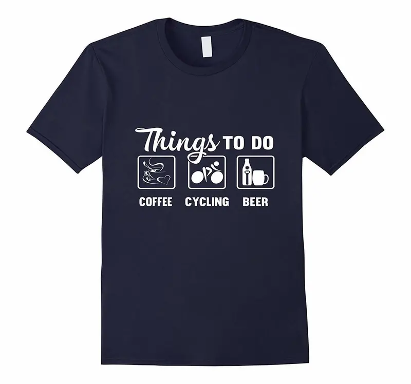 Men’s Tri-Themed Casual T-Shirt – Coffee, Cycling, and Craft Beer Lifestyle Design