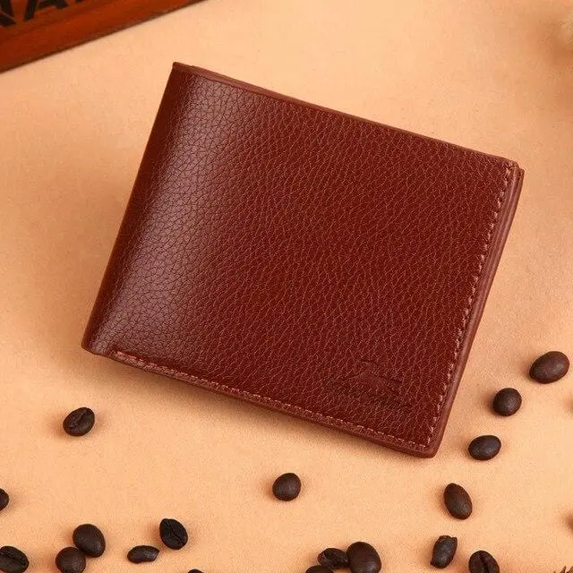 Men's Wallet Short Horizontal New Wallets Men British Casual Multi-Function Card Bag Magnetic Buckle Retro Triangle Folding 644 4
