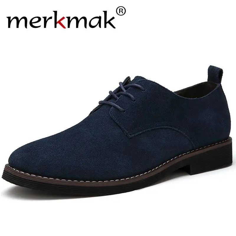 Merkmak Brand Plus Size 48 Men Casual Shoes Oxfords Cow Suede Men's Flats Spring Autumn Fashion Classic Shoes 1