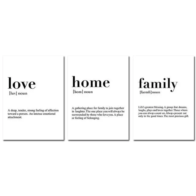Minimalist Family Love Quote Canvas – Contemporary Wall Art Print for Heartfelt Home Decor