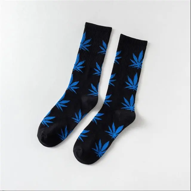 Moda Mulaya Funny Socks Women Comfortable High Quality Cotton Happy Hemp Leaf Maple Casual Long Weed Crew Sock Dress Harajuku 11