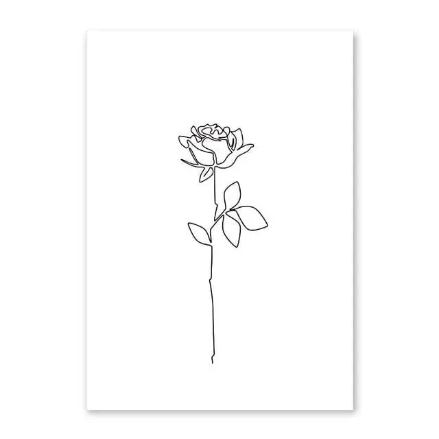 Modern Line-Drawing Portrait Canvas – Yellow-Toned Nordic Wall Art Featuring Abstract Female Figure