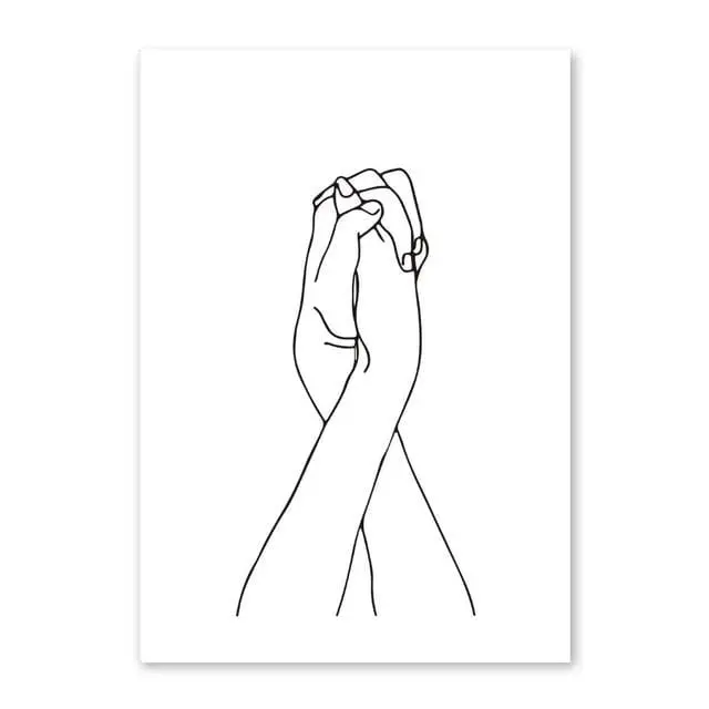 Modern Line-Drawing Portrait Canvas – Yellow-Toned Nordic Wall Art Featuring Abstract Female Figure