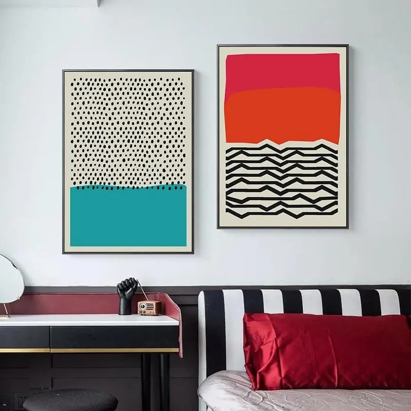 Modern Multicolored Abstract Geometric Wall Art Canvas Painting Picture Posters And Prints Gallery Kids Kitchen Home Decor 1