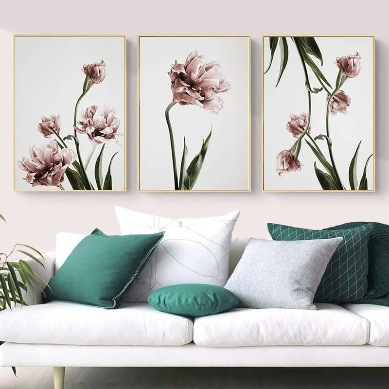 Modern Tulip Flower Prints Wall Art Canvas Paintings Floral Poster Scandinavia Pictures For Living Room Bedroom Home Decorative 1