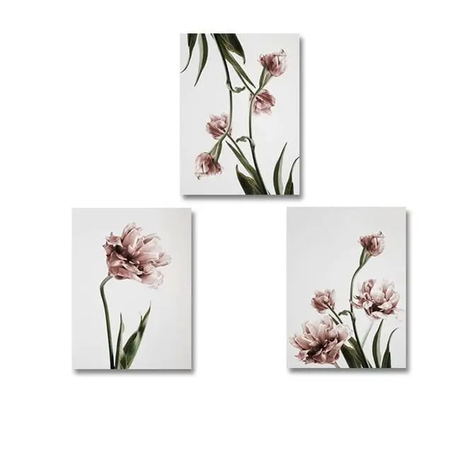 Modern Tulip Flower Prints Wall Art Canvas Paintings Floral Poster Scandinavia Pictures For Living Room Bedroom Home Decorative 4
