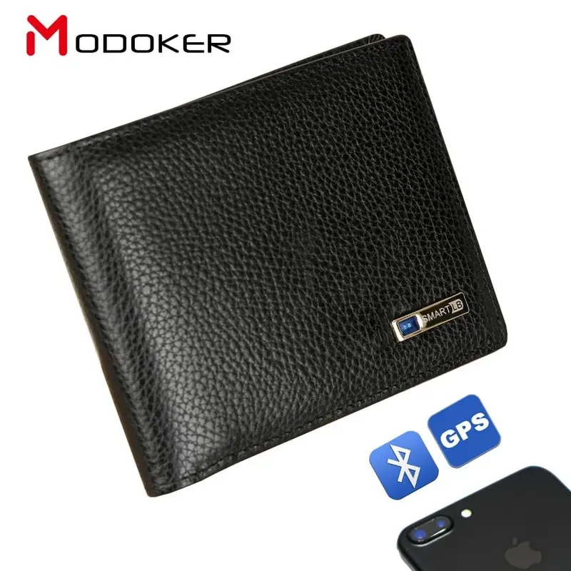 Modoker Smart Wallet Mens Genuine Leather High Quality Anti Lost Intelligent Bluetooth Purse Male Card Holders Suit For Business 1