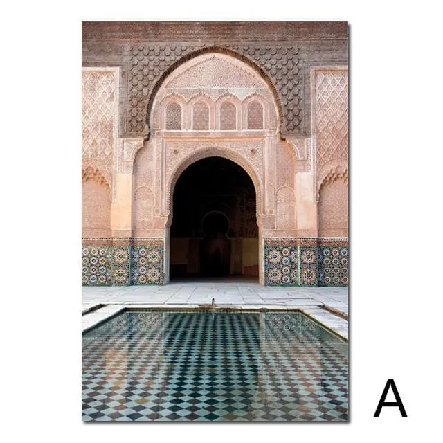Moroccan Doorway Canvas Print – Exotic Casablanca-Inspired Wall Art for Global Interiors