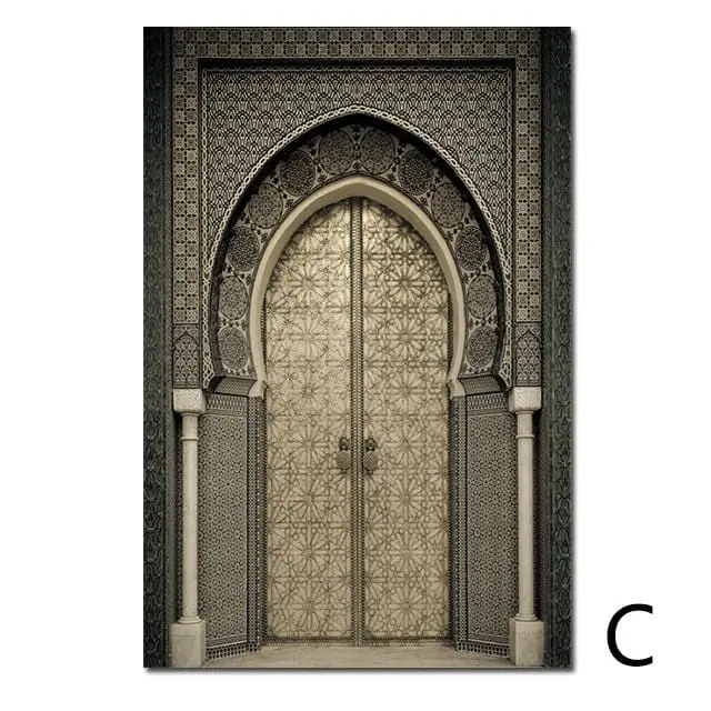 Moroccan Doorway Canvas Print – Exotic Casablanca-Inspired Wall Art for Global Interiors
