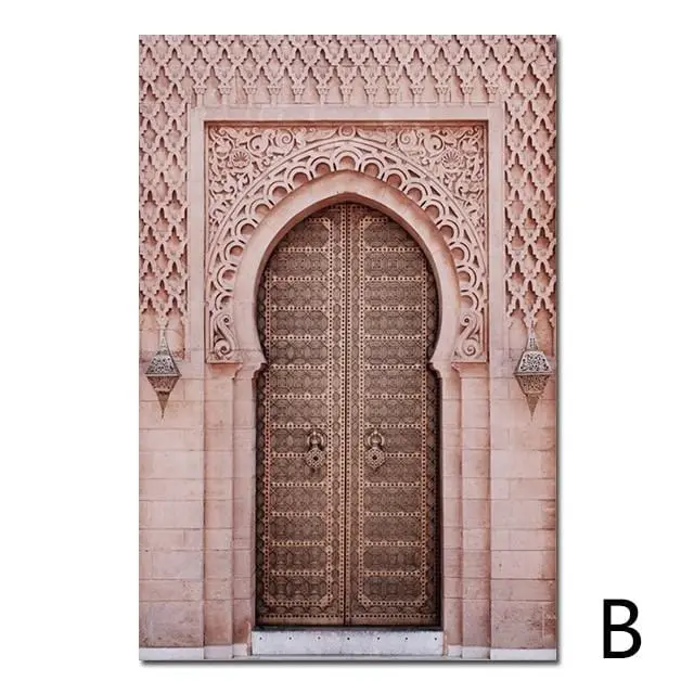 Moroccan Doorway Canvas Print – Exotic Casablanca-Inspired Wall Art for Global Interiors
