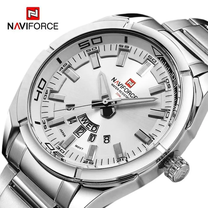 Naviforce 2019 New Top Brand Men Watches Men's Full Steel Waterproof Casual Quartz Date Clock Male Wrist Watch Relogio Masculino 1