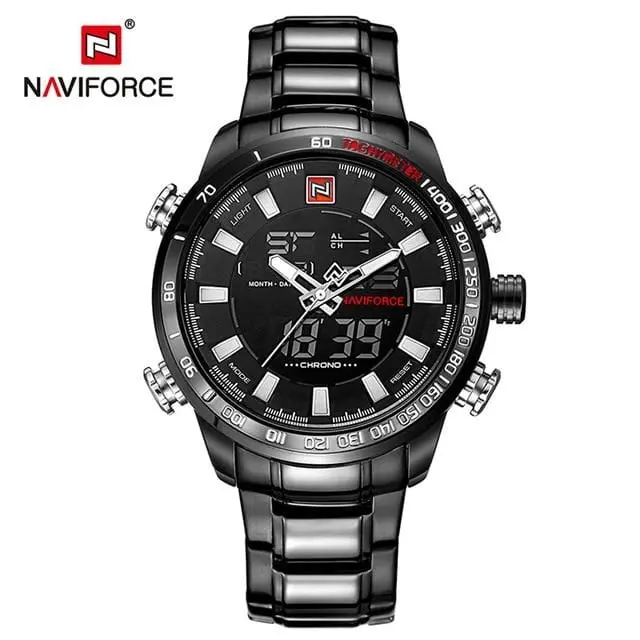 Naviforce Luxury Brand Men Military Sport Watches Men's Digital Quartz Clock Full Steel Waterproof Wrist Watch Relogio Masculino 4