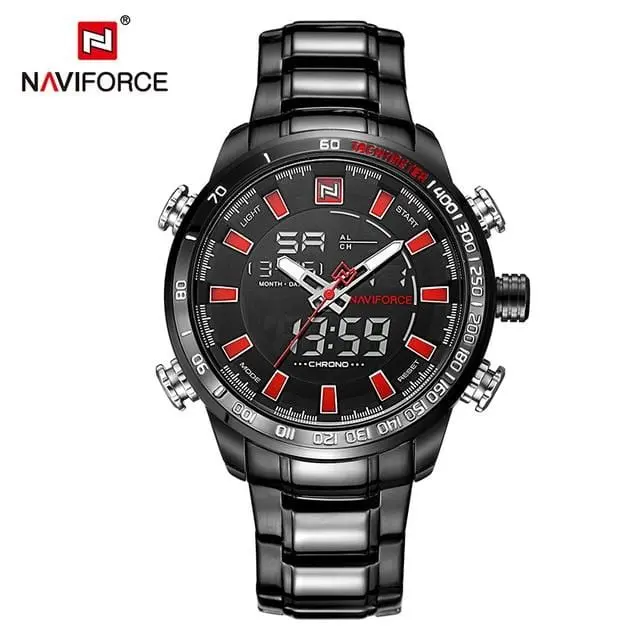 Naviforce Luxury Brand Men Military Sport Watches Men's Digital Quartz Clock Full Steel Waterproof Wrist Watch Relogio Masculino 5