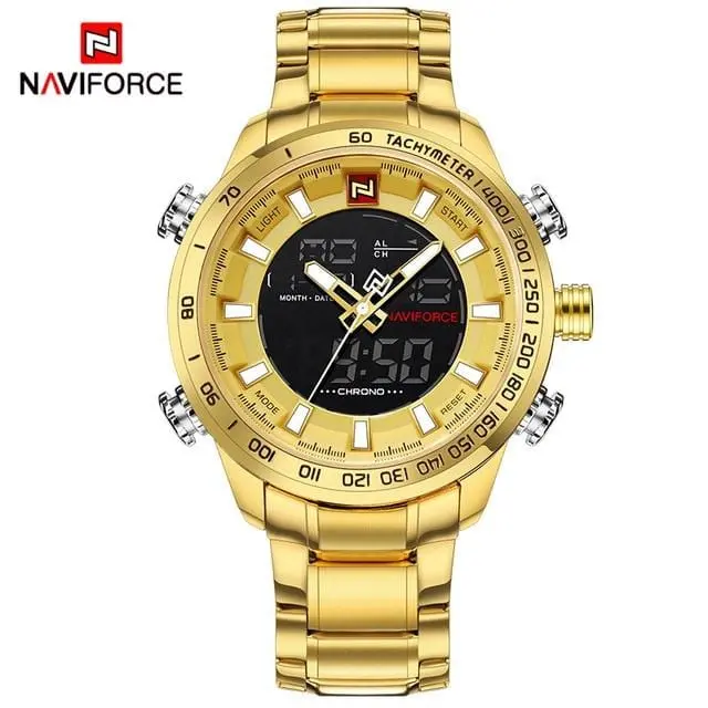 Naviforce Luxury Brand Men Military Sport Watches Men's Digital Quartz Clock Full Steel Waterproof Wrist Watch Relogio Masculino 5