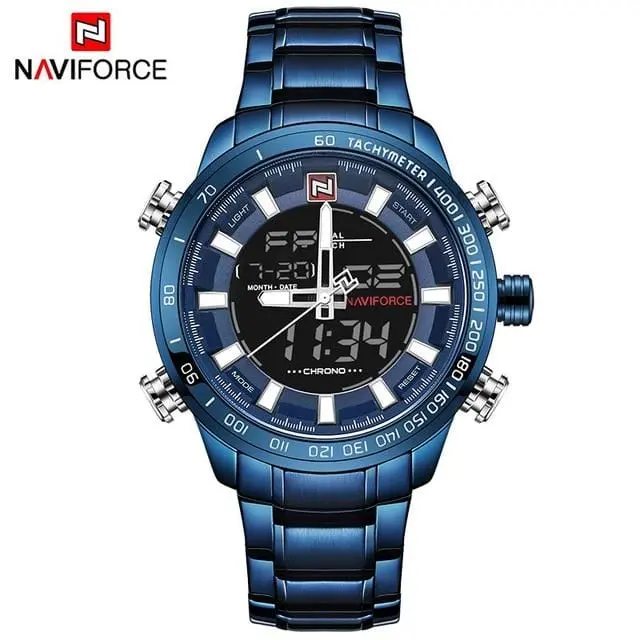 Naviforce Luxury Brand Men Military Sport Watches Men's Digital Quartz Clock Full Steel Waterproof Wrist Watch Relogio Masculino 6