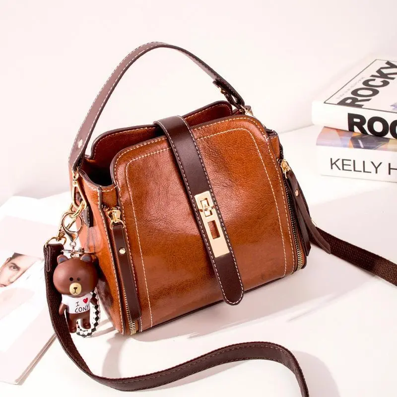 Net Red Small Bag Female Messenger Bag 2020 Trendy Leather Bag Wild Large Capacity Bucket Bag Female Shoulder Bag Small Fresh 1