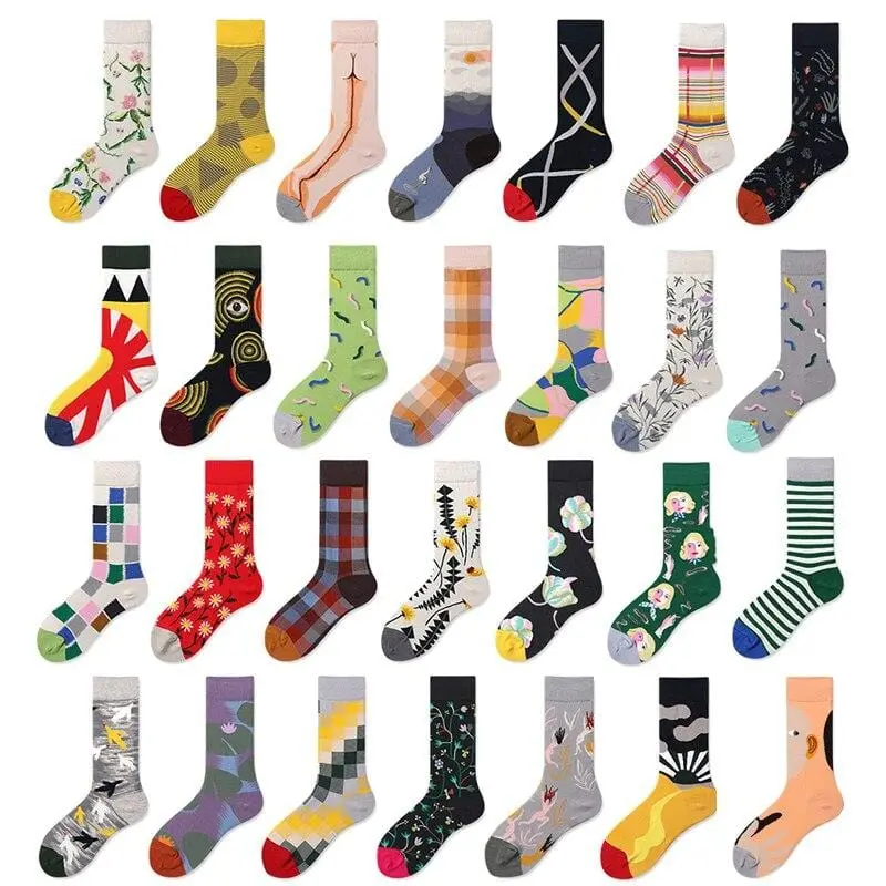 New 2019 Kawaii Sweet Women's Socks Funny Cute Cream Candy Color Cartoon Abstract Pattern Design Happy Socks For Christmas Gift 1